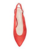 Heidi Suede Slingback Ballerina Flat, Red