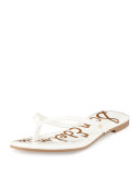 Oliver Patent Flat Thong Sandal, White