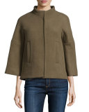 Tobias Short 3/4-Sleeve Wool-Blend Coat