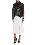 Mission Leather Swing-Back Moto Jacket, Black