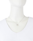 18k White XS Diamond Circle Pendant Necklace