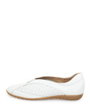 Barabel Woven Leather Slip-On Sneaker, White
