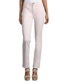 Sateen Skinny Cropped Jeans, Pink