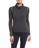 Inga Paneled Mock-Neck Cashmere Sweater