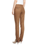 Samantha Skinny Check Pants, Coffee Multi