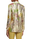 Long-Sleeve Floral Striped Blouse