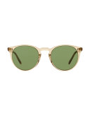 O'Malley NYC Peaked Round Sunglasses, Yellow