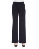 Washable Wide-Leg Pants, Navy 