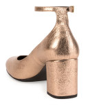 Babies Metallic 70mm Ankle-Wrap Pump, Blush