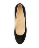 Simple Suede 70mm Red Sole Pump, Black