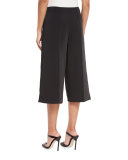 Jossie Wide-Leg Cropped Pants, Black