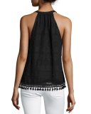 Eliska Crochet Lace Sleeveless Top, Black
