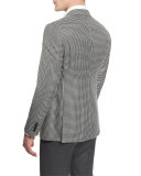 G-Line Large Houndstooth Sport Coat, Black/White