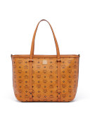 Gold Visetos Medium Shopper Bag, Cognac