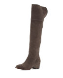 Clara Suede Over-The-Knee Boot, Smoke