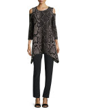 Rattle & Roll Cold-Shoulder Animal-Print Tunic 