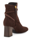 T-Bar Suede 65mm Bootie, Brown