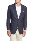 Rutherford Plaid Soft Sport Coat, Starlight Blue