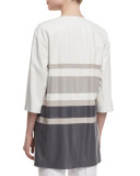 Jolene Striped Leather Jacket