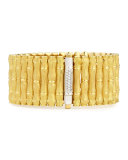 18k Gold Bamboo Bracelet with Diamonds, Large