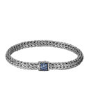 Classic Chain Bracelet with Blue Sapphire Clasp