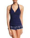Enchantment One-Piece Swimdress, Navy