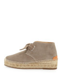 Gena Suede Espadrille Bootie, Warm Gray