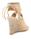 Sexy Thing Suede Wedge Sandal, Nude