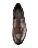Il Mocassino Burnished Leather Loafer, Brown