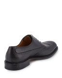 Wing-Tip Leather Oxford Shoe, Black