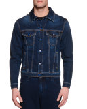 Contrast-Stitch Denim Jacket