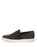 Pierce Perforated Leather Skate Sneaker, Black
