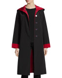 Hooded Button-Front Reversible Coat 