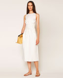 Lao Lace-Up A-Line Midi Dress