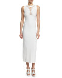 Cutout-Neck Long Coverup Dress