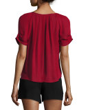 Hanne Stretch-Crepe Shorts, Caviar