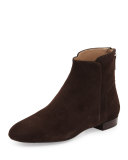 Myth Suede Flat Bootie, Dark Brown