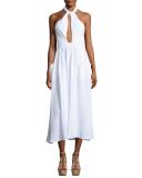 Halter-Neck Coverup Midi Dress