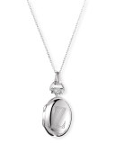 Petite Sterling Silver Initial "Z" Locket Necklace