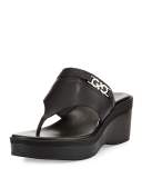 Lindy Grand Thong II Wedge Sandal, Black