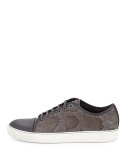 Men's Cap-Toe Python Low-Top Sneaker, Gray