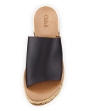 Cork Slide Wedge Sandal, Navy
