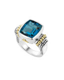 Caviar Color London Blue Topaz Ring, Size 7