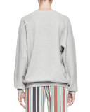 Toucan Logo Crewneck Sweatshirt, Aqua Blue/Gray