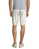 Cotton Straight-Leg Shorts, Gray