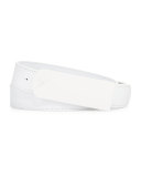 Leather Matte Buckle Belt, White