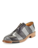 Perforated Brush-Off Leather Oxford