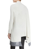 Rayna Ribbed Asymmetric Poncho Top, Ivory
