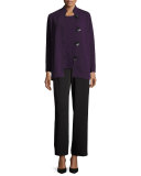 Textured Knit Tank Top, Plum, Petite