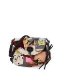 17 Patchwork Turn-Lock Saddle Bag, Nude Pink